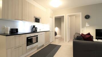 Standard Apartment | Private kitchen | Electric kettle, cookware/dishes/utensils