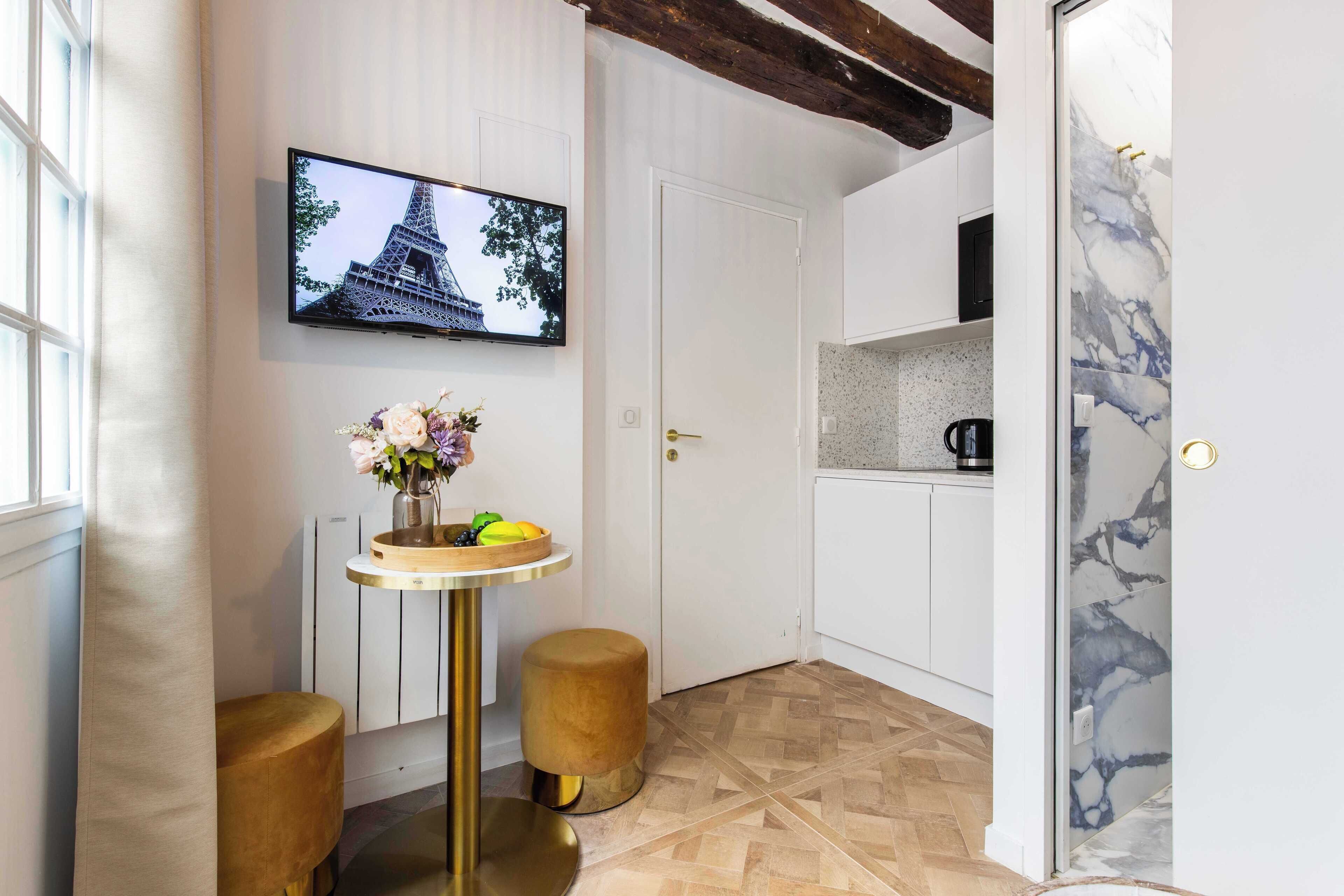 60-inch TV with cable channels