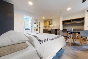 Blackout curtains, iron/ironing board, free WiFi, bed sheets