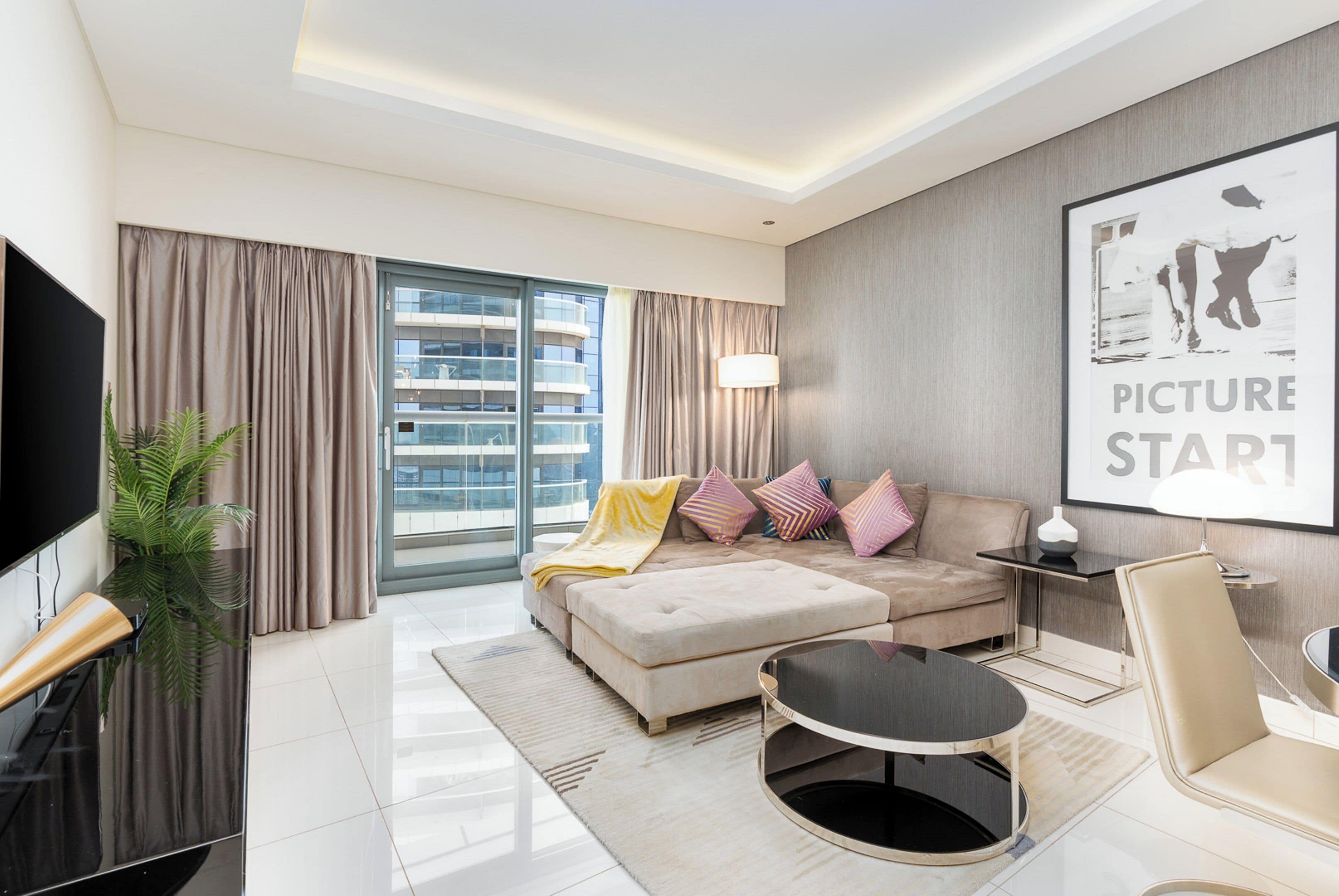 Deluxe Apartment, 1 Bedroom, Balcony, Lake View | Living area | 43-inch flat-screen TV with satellite channels, Netflix