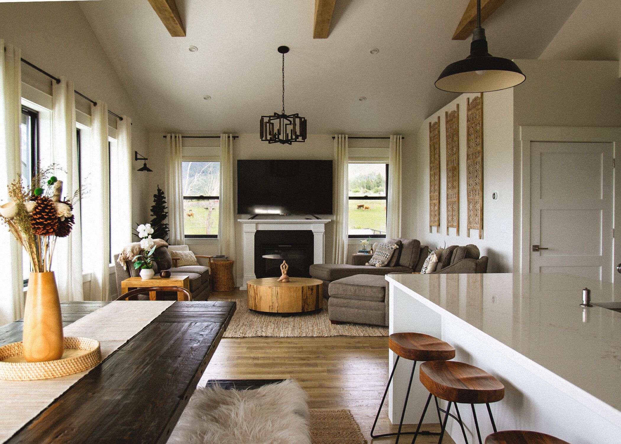 Smart TV, fireplace
