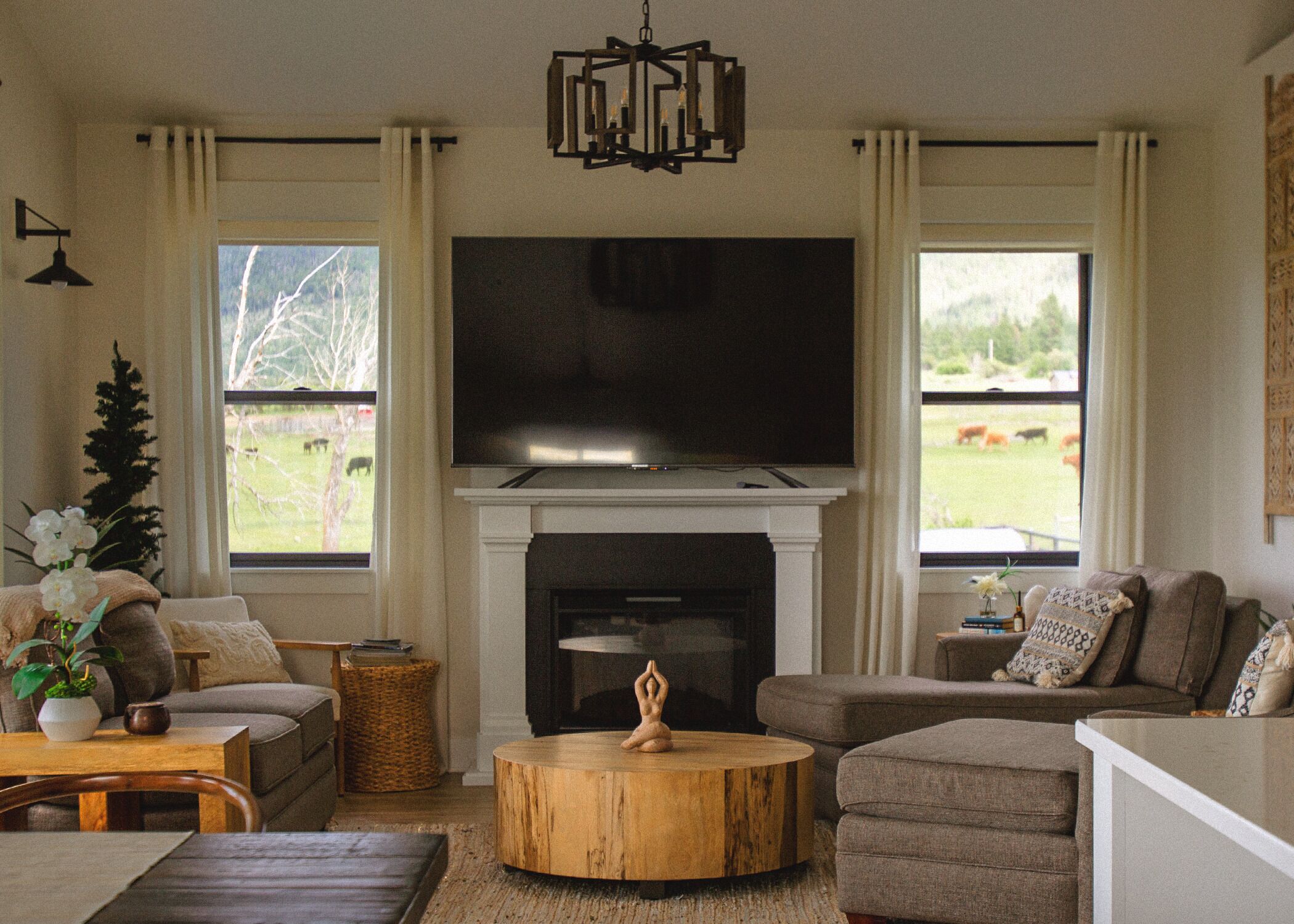 Smart TV, fireplace