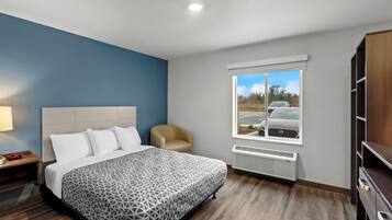 Desk, free WiFi, bed sheets