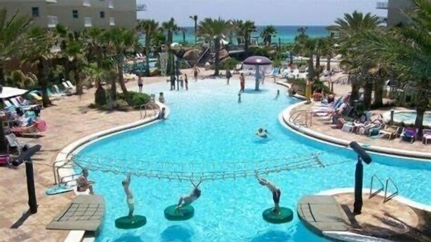 Outdoor pool, a heated pool - Closest 2 Bedroom to Beach Spectacular Gulf, Pier, & 🐬 View at A403 Waterscape (Fort Walton Beach)