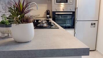 Kylskåp, mikrovågsugn, ugn och spishäll