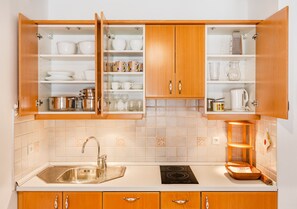 Fridge, stovetop, dishwasher, high chair