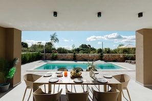 Outdoor dining - Villa Divine with pool - an oasis of peace on the island of Krk (Kras (Krk))