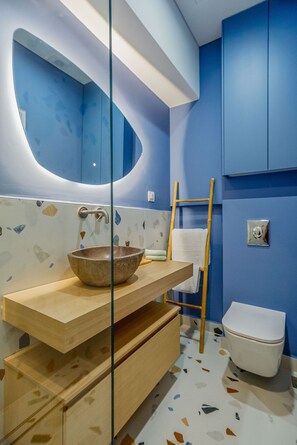 Ducha, secador de pelo y toallas