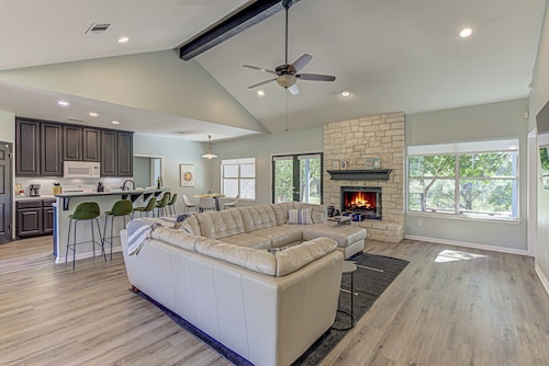 Hill country compound! Two 4 BDRM Homes with Pools On 8 Acres Riverfront