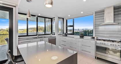 Seabreeze Sanctuary is a beautiful modern home with panoramic views