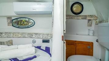 Ducha, secador de pelo y toallas