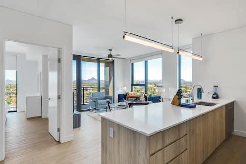 Apartamento de lujo, 2 habitaciones | Cocina privada | Frigorífico grande, microondas, horno y placa de cocina