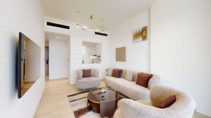 Smart TV - Binghatti Crest - Elegant One Bedroom (Jumeirah Village Circle)