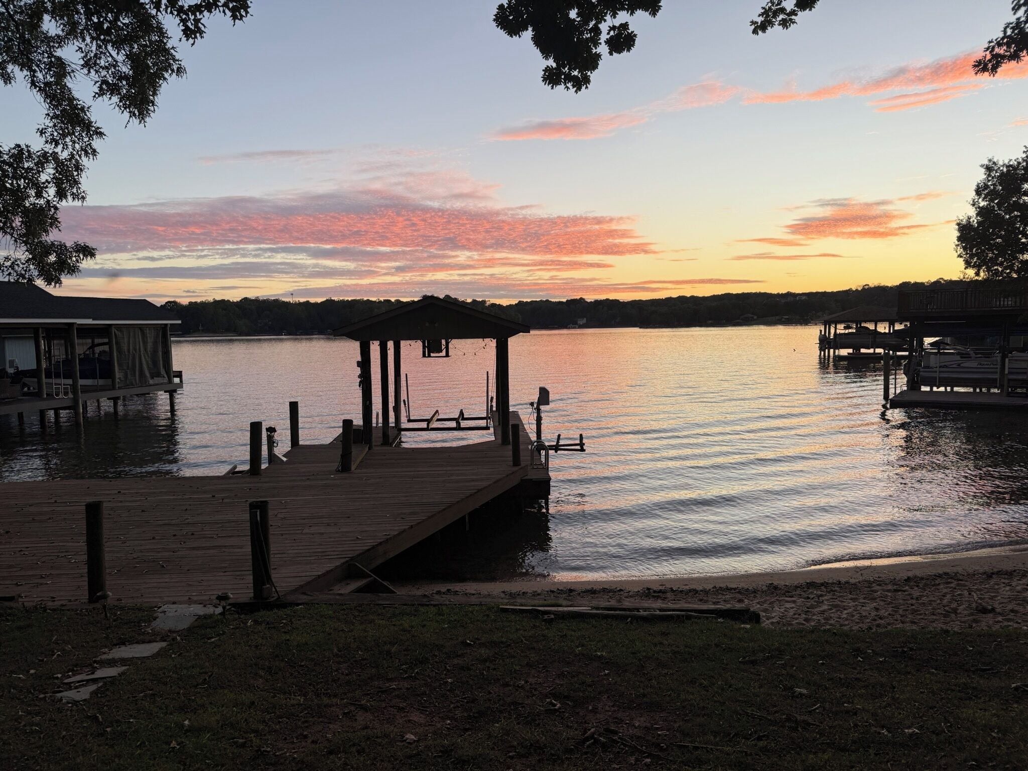 90 feet with a gentle slope down to the water 