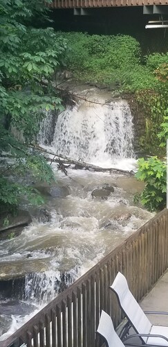 Riverfront Sweet Serenity in Fabulous Gatlinburg;
Waterfall; Fireplace; Spa
