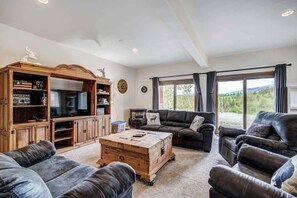 TV, fireplace, offices