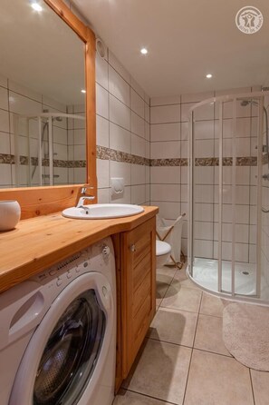 Shower, hair dryer