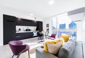 Living area - Skyline View Condo with Pool (Miami)