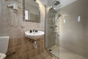 淋浴设施、吹风机、毛巾、洗发水