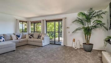 Smart TV, fireplace, video games, foosball