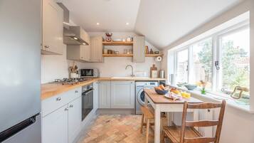 Fridge, microwave, oven, toaster