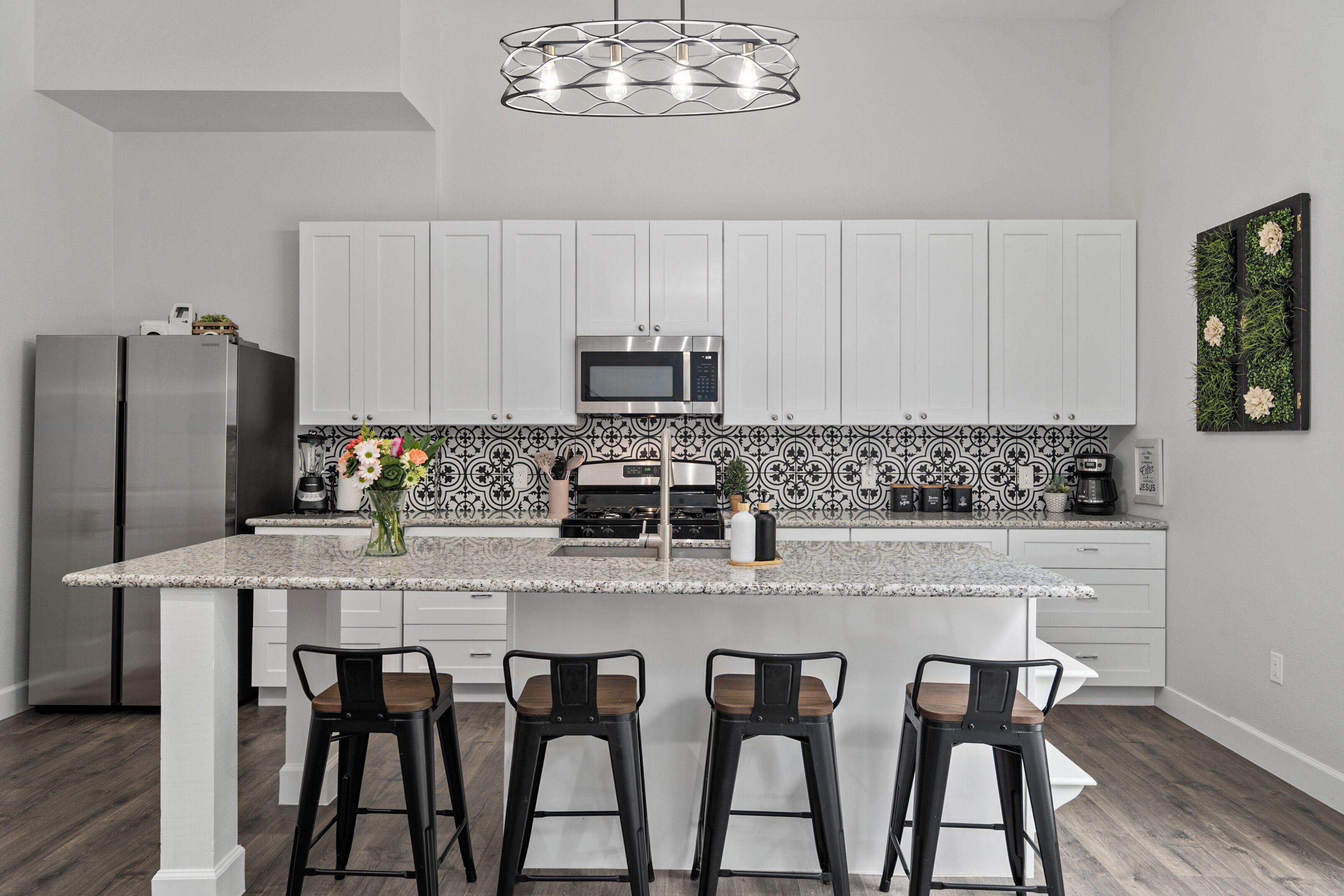 Microwave, oven, stovetop, dishwasher