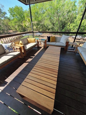 Maison Luxe, 3 chambres, vue piscine | Balcon