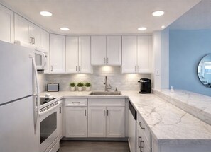 Fridge, microwave, oven, stovetop - Stunning Beachfront Condo- fully equipped w/Shared Pool & Private Balcony & WiFi (Ocean City)