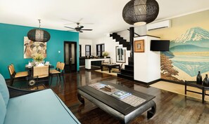 Design Duplex, 2 Bedrooms | Living area | 25-inch Smart TV with cable channels - Shanti Estate Seminyak by Nakula (Seminyak)