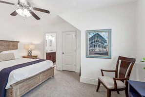 3 bedrooms, desk, iron/ironing board, travel crib