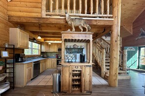 Fridge, microwave, dishwasher, coffee/tea maker