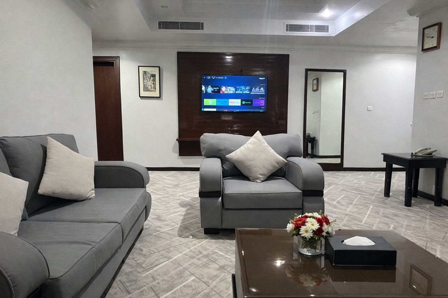 Two-Room Apartment | Living area | 40-inch Smart TV with cable channels