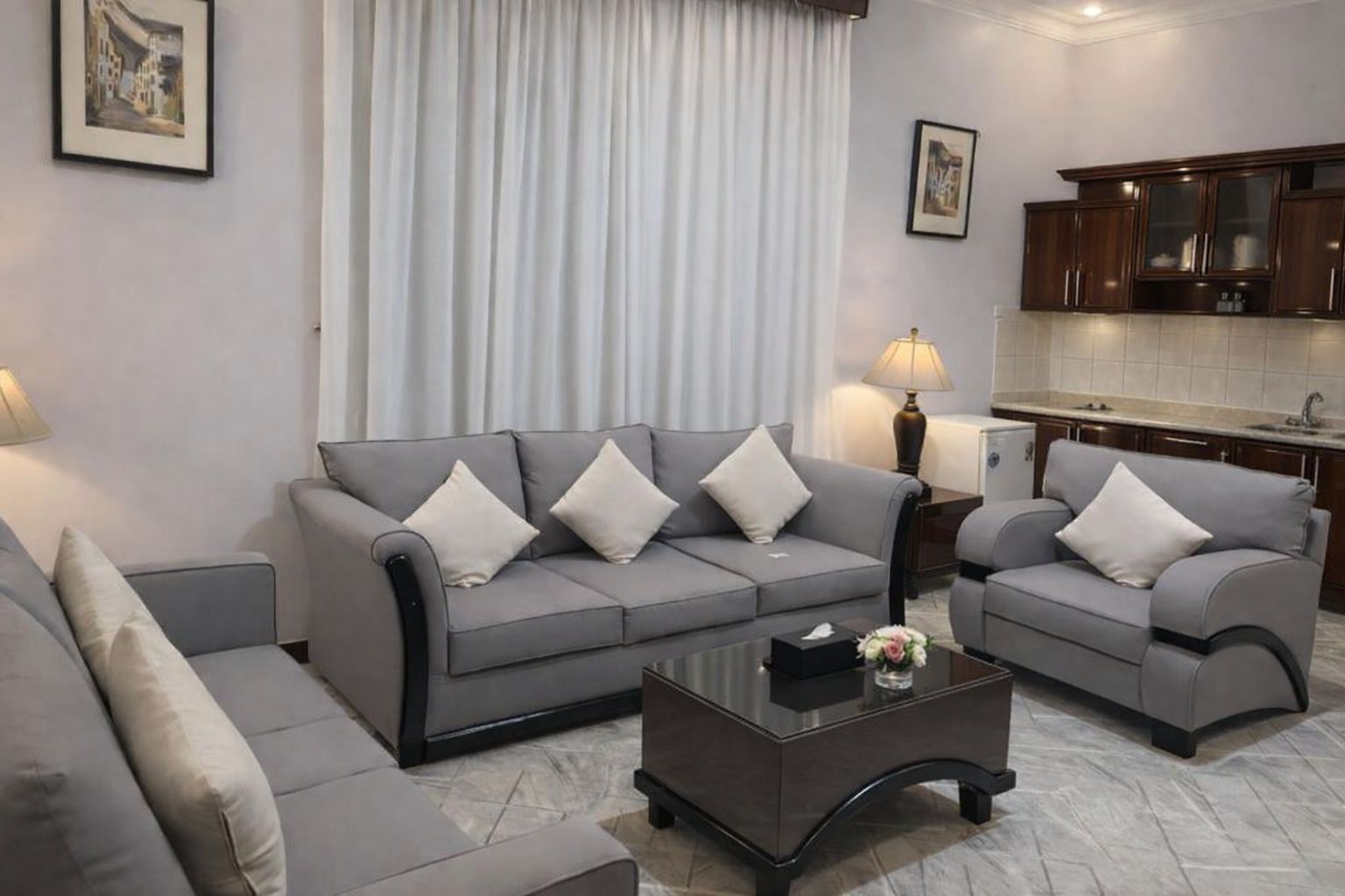 One-Bedroom Suite | Living area | 40-inch Smart TV with cable channels