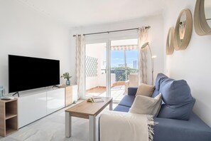 Family Apartment, Multiple Bedrooms, 2 Bathrooms, Sea Facing (Mi Capricho Modern Sunshine) | Living area | Flat-screen TV - Mi Capricho Modern Sunshine (Mijas)