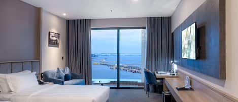 Quarto luxo, 2 camas de solteiro, vista para o oceano (Ocean) | Roupas de cama premium, frigobar, cofres nos quartos, escrivaninha