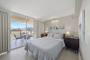 1 bedroom, desk, iron/ironing board, travel cot