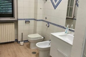 Ducha, secador de pelo, bidé y toallas