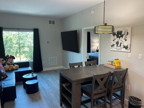 Desk, iron/ironing board, travel cot, free WiFi
