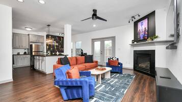 TV, fireplace, stereo, offices