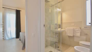 Shower, rainfall showerhead, hair dryer, bidet