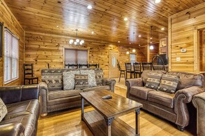 Smart TV, fireplace, video games, DVD player