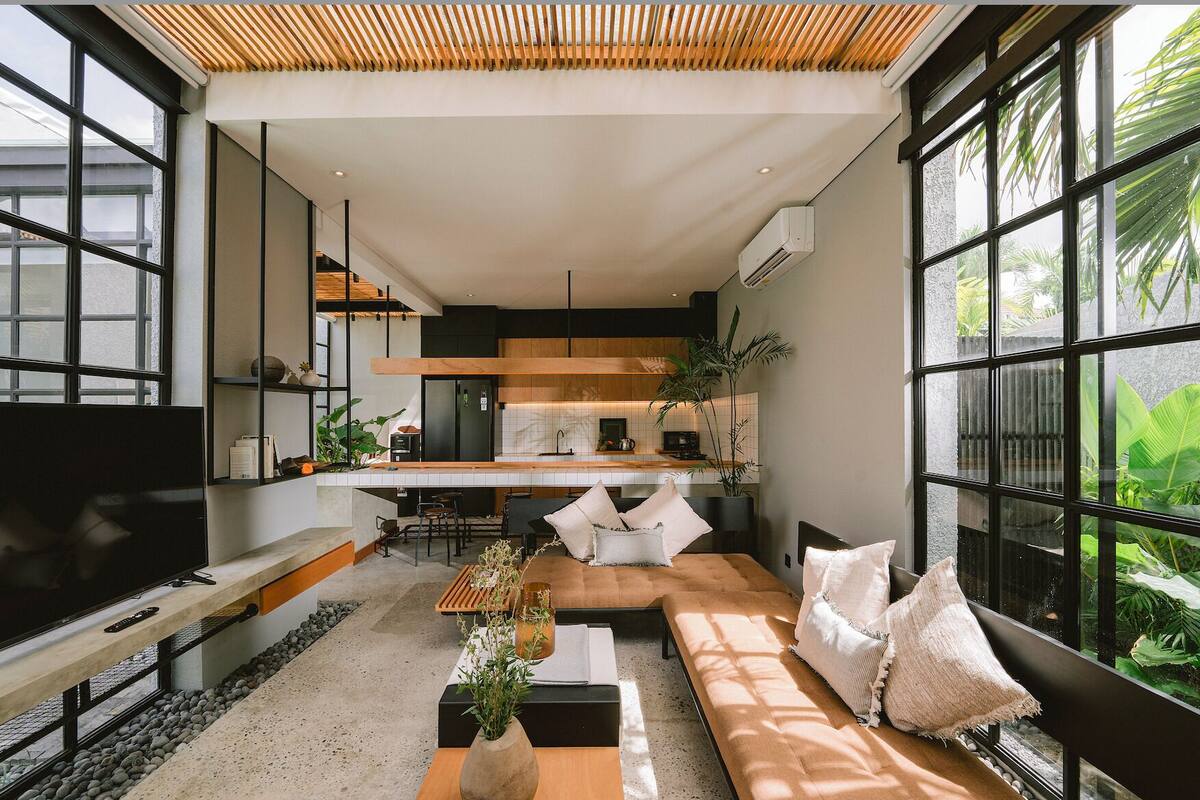 Family Villa, Private Pool, Garden View | Living area | Flat-screen TV