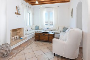 52-inch Smart TV with cable channels - Coastal Elegance (Mykonos)