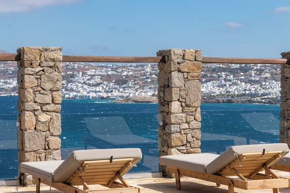 On the beach, white sand - Aegean Jewel (Mykonos)