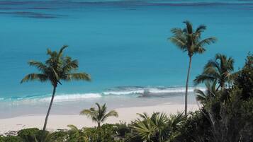 On the beach, white sand