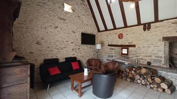 Télévision, cheminée