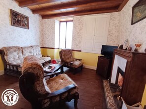 TV, fireplace - Lastoueilles Mill (SAINT-MARTIN-LE-REDON)