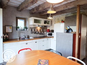 Fridge, microwave, dishwasher