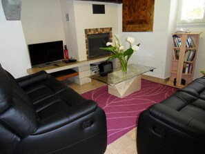 TV, fireplace, DVD player