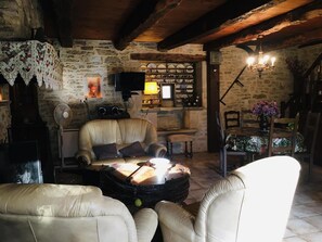 TV, fireplace - L'OUSTAL ARMAND - BEAUREGARD (BEAUREGARD)